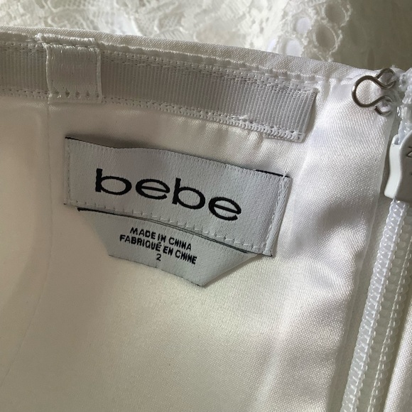 bebe Womens Strapless Dress Back Zip Crochet Lace Lined Size 2 - Picture 7 of 11